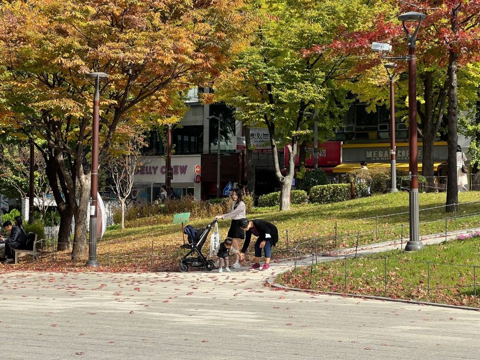 대현문화공원_공원 경사로를 이용하는 아기차 사용 영유아 동반가족